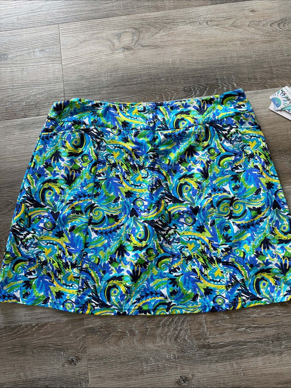 NWT Beachtime  by Lulu b Women’s Floral A-Line Skort  in White and Yellow sz xl